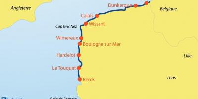 Carte de la Belgique plages
