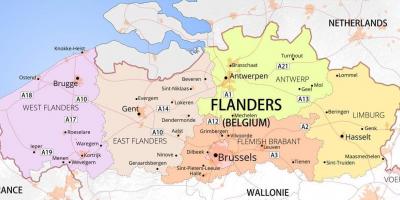 Carte de la flandre, Belgique