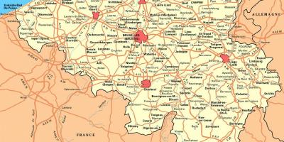 Carte détaillée de la Belgique