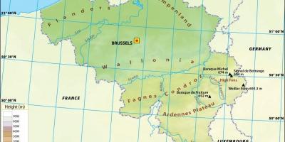 Carte topographique de la belgique
