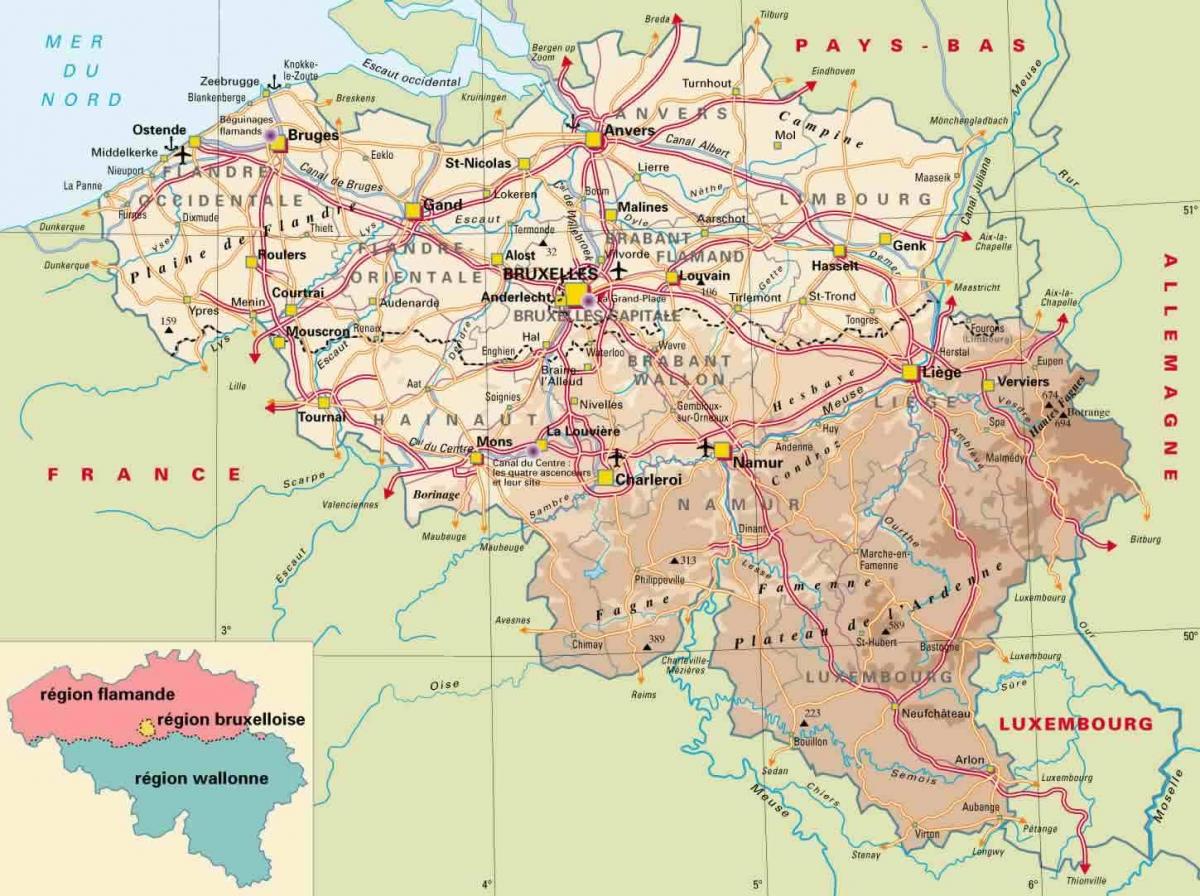 Carte des ardennes Belgique