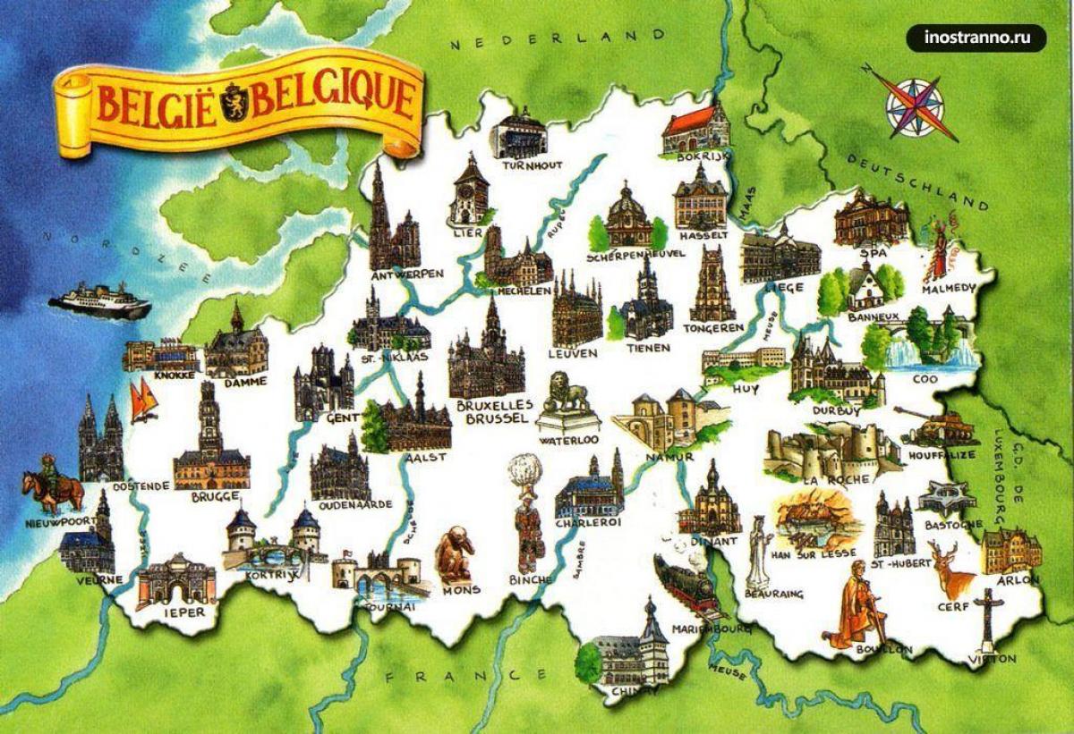 Carte de la Belgique attractions