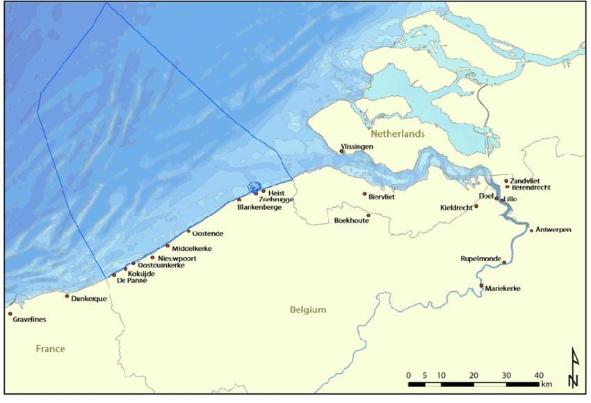 Carte de la côte belge