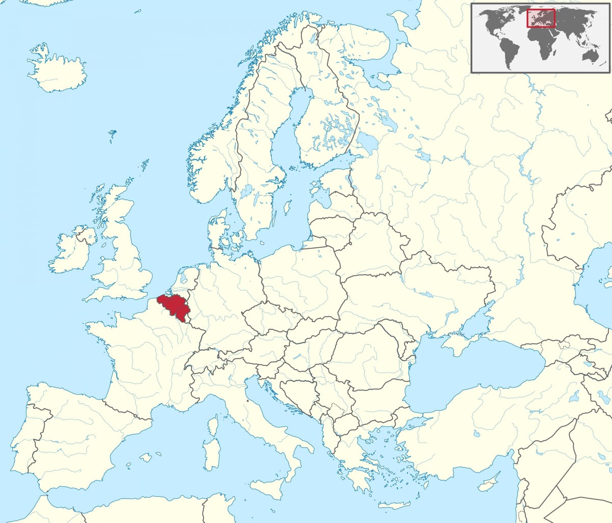 carte de la Belgique et de l'europe