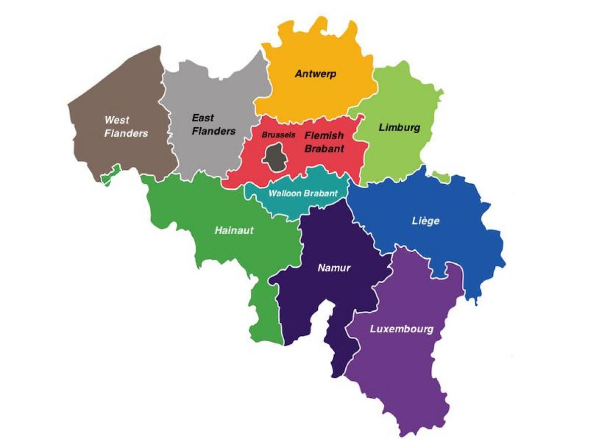 Belgique provinces de la carte