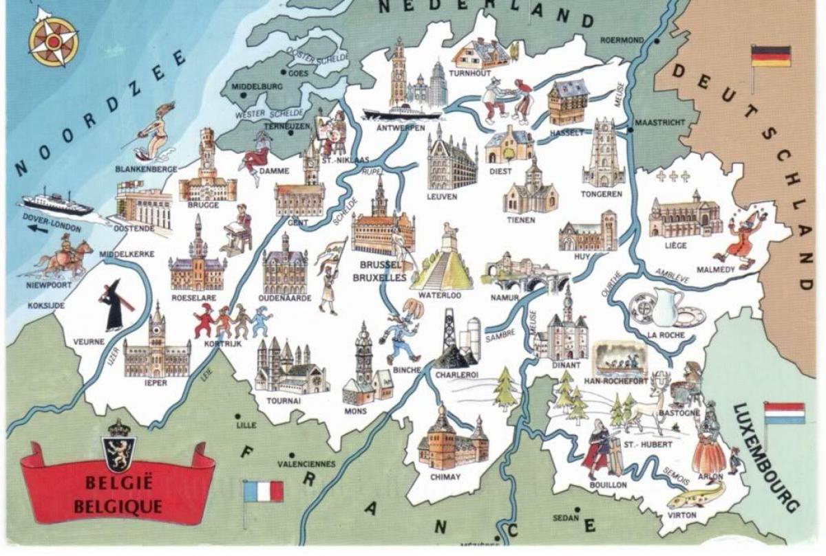 Belgique attractions touristiques de la carte