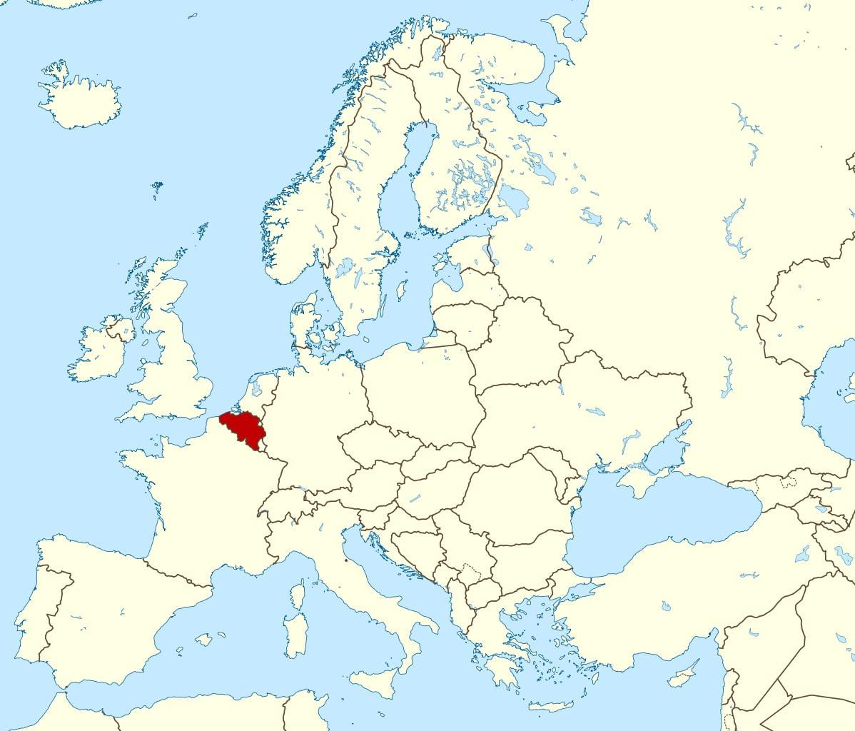 Carte de la Belgique emplacement