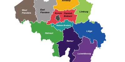 Belgique provinces de la carte