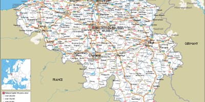 Carte de la route de la Belgique